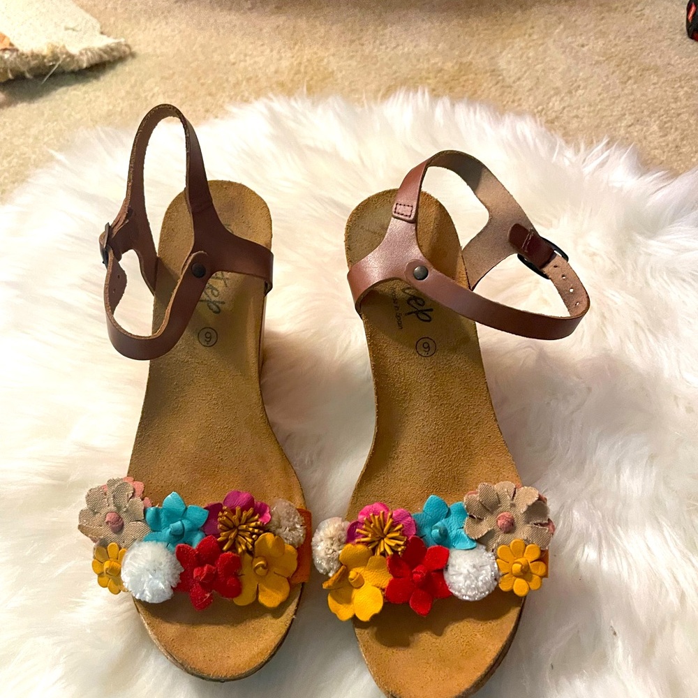 Colorful and fun sandal wedges